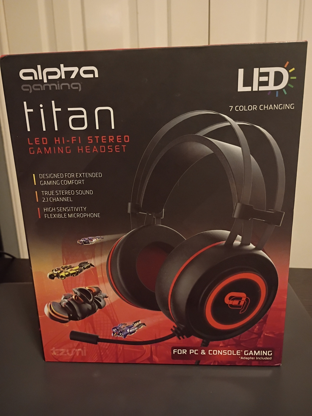 Titan LED Hi-Fi Stereo Gaming Headset - Black & Red